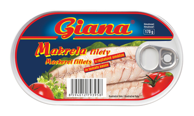Makrela filety v rajčatové omáčce 170g 